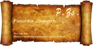 Paschka Zsanett névjegykártya